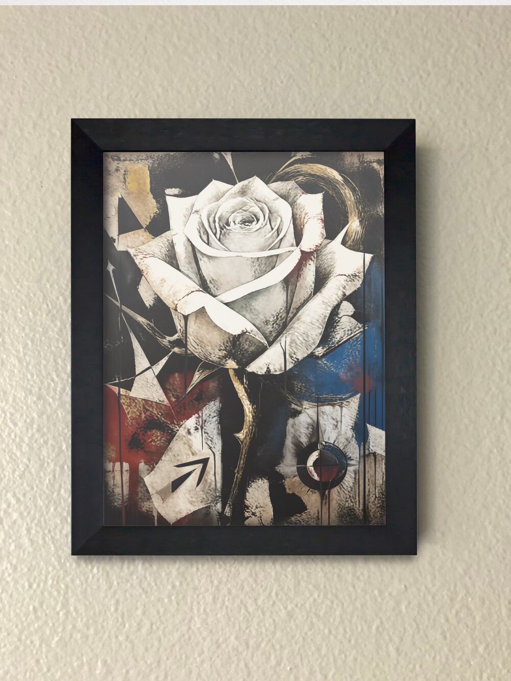 White Rose Framed Wall Art